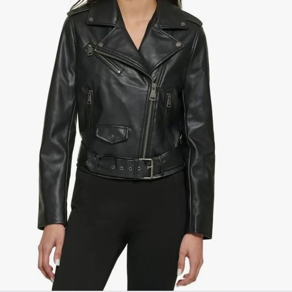 DKNY Super Soft Faux Leather Moto Jacket Size XL - Picture 2 of 5